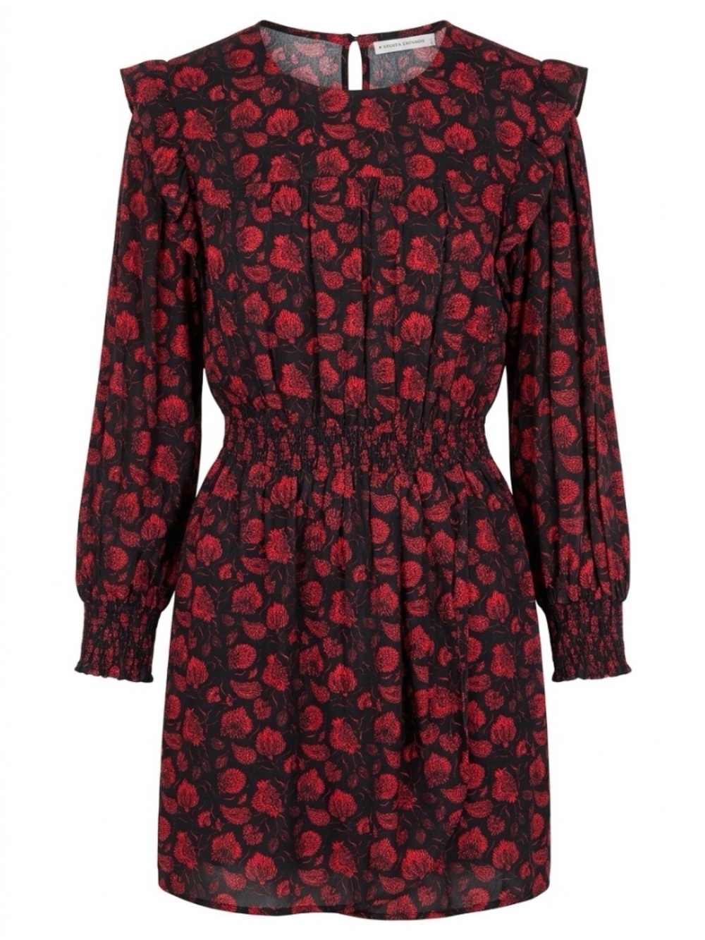 Rebecca Minkoff - Red & Navy Print Long Sleeve - size Large